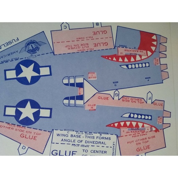 Airplane Toy Jack Armstrong Tru-Flite Model Of Curtis P-40 Flying Tiger GM 1944 - Picture 4 of 12